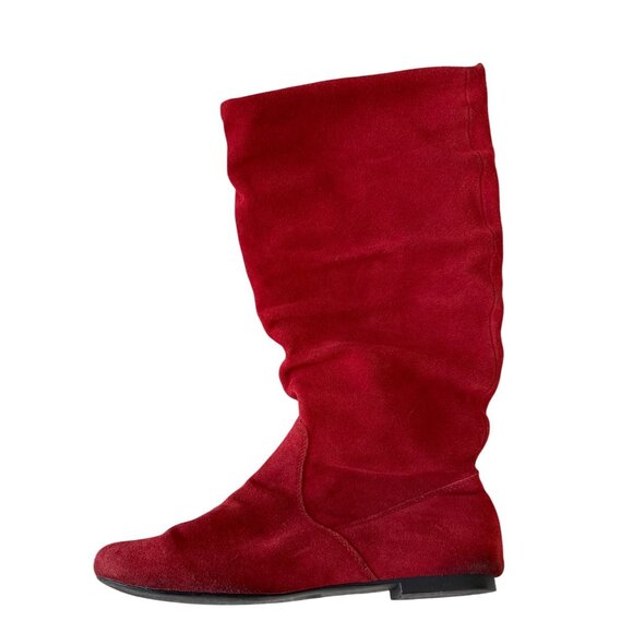 INC International Concepts Red Suede Knee-High Boots size 8 - Picture 2 of 8